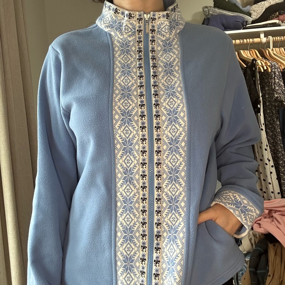 L.L. Bean Light Blue Women's Fleece Jacket